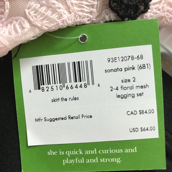 NWT Kate Spade toddler peplum top/leggings set - Picture 5 of 9